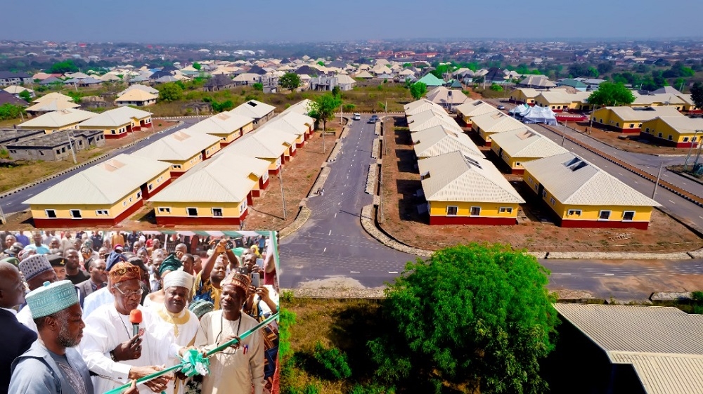 AERIAL VIEW: OFFICIAL COMMISSIONING OF HOUSING PROJECTS UNDER THE NATIONAL HOUSING PROGRAMME (NHP) PHASE 1 IN KWARA STATE, ON FRIDAY 16TH OF DECEMBER, 2022.