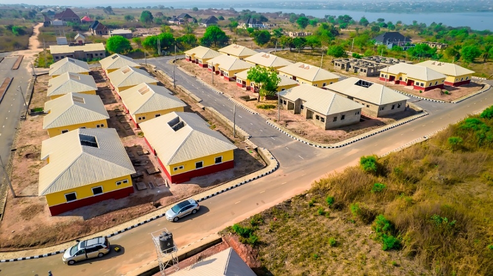 AERIAL VIEW: OFFICIAL COMMISSIONING OF HOUSING PROJECTS UNDER THE NATIONAL HOUSING PROGRAMME (NHP) PHASE 1 IN KWARA STATE, ON FRIDAY 16TH OF DECEMBER, 2022.