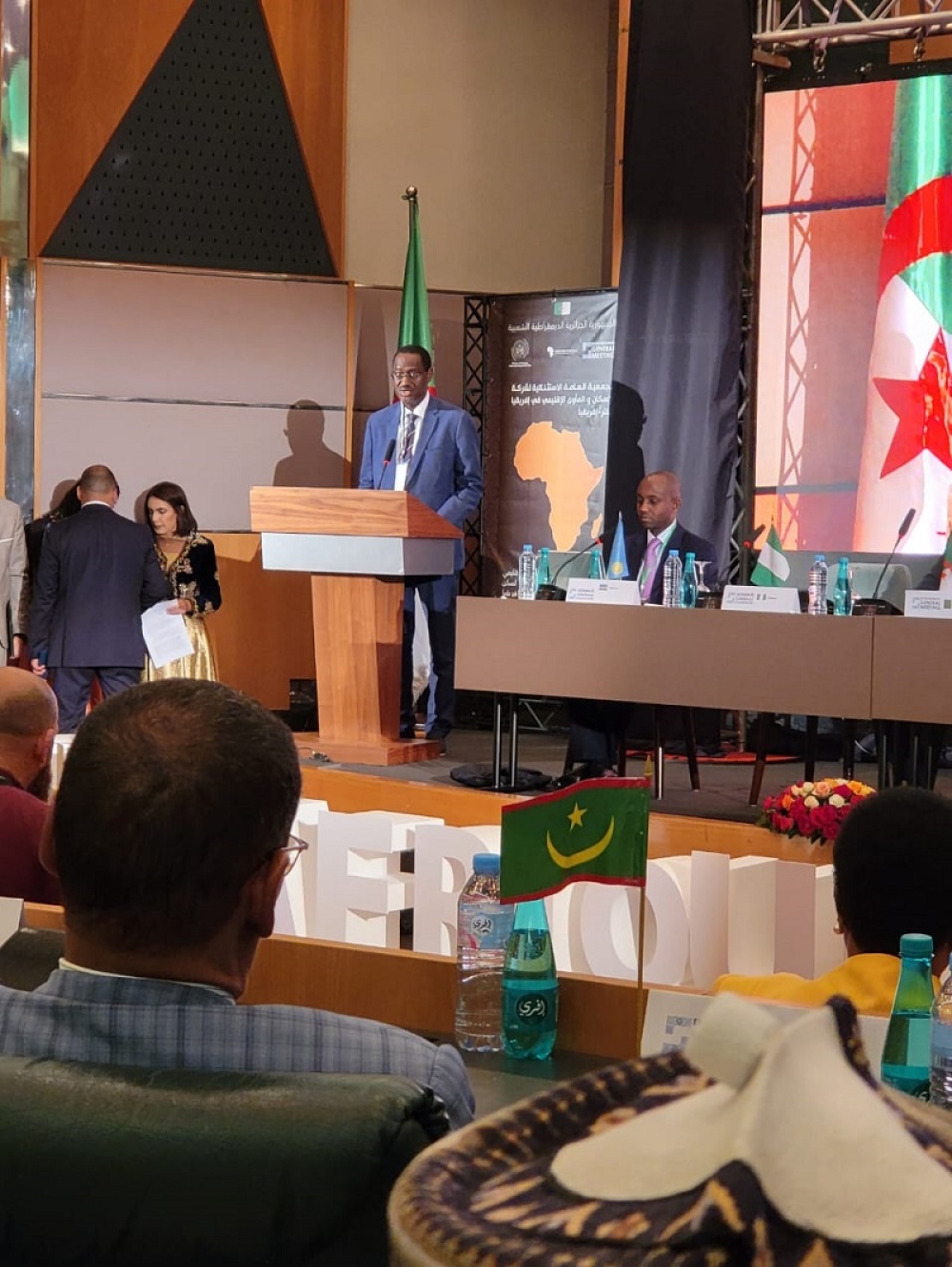 Honorable Minister for Housing and Urban Development, Arc. Ahmed Musa Dangiwa at the 2023 Extraordinary General Meeting (EGM) of Shelter Afrique commenced today at Sheraton Club des Pins Resort (Hotel Sheraton Alger) in Algiers, Algeria