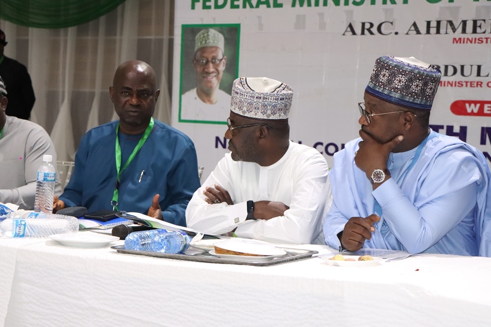L – R. Director Urban and Regional Dev. Department, Dr. Olakunde Akinola, Mr. Kolapo Raheem, Director, Planning, Research and Statistics, Permanent Secretary, Federal Ministry of Works and Housing, Mr. Mahmuda Mamman, Mallam Rabiu Yunusa, Permanent Secretary, Kaduna State Ministry of Housing and Urban Development, Mrs. Lucy Uzodima, Director Public Building and Housing Development and Director, Engineering Services Dept, Engr. Cyril Onyeneke at the 12th Meeting of the National Council on Lands, Housing and Urban Development holding at Umaru Musa Yar Adua Conference Centre, Independence Way, Kaduna, Kaduna State on the 13th – 17th November, 2023